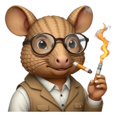 armadillo smoking cigarette whos always coding 24/7 sticker