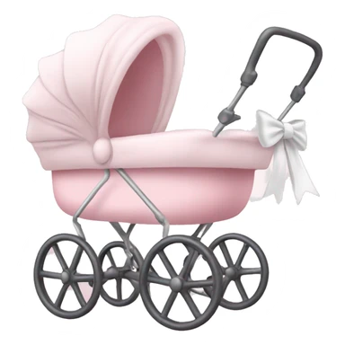 Elegant light pink stroller with white bow sticker