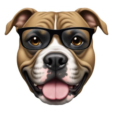 Black American Bully with dark tinted glasses sticker