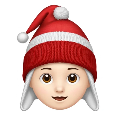 red christmas hat with white logo "S" sticker