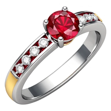 glitter rubi diamond married ring prata sticker