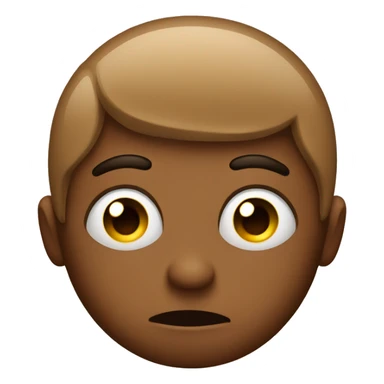 Brown emoji with sad face and lashes sticker