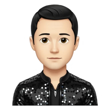 Joseph Gordon-Levitt as Neil McCormick from Mysterious Skin with light skin, black hair, black sequin outfit sticker