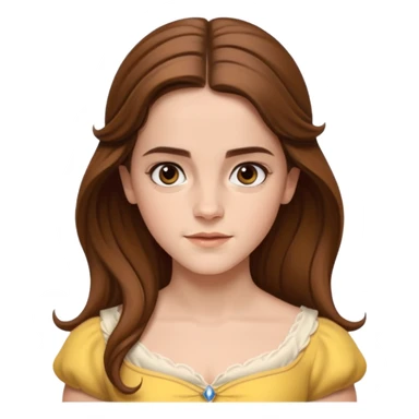 emma watson long hair as belle Cinematic Realistic sticker