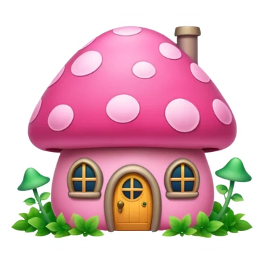 Pink girly mushroom house covered in vines sticker