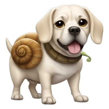realistic dog with snail costume sticker