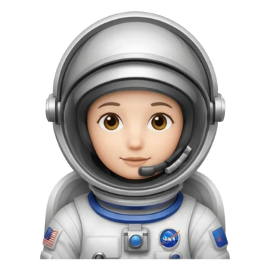 Astronaut in white EVA suit with silver visor helmet sticker