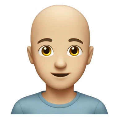 bald boy looking at viewer sticker