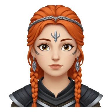 ESO female breton warrior with lashes and earrings sticker