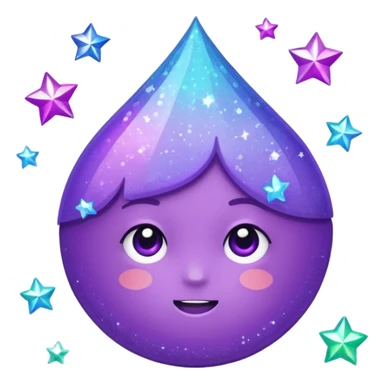 Glitter Purple and Cian hang loose sticker