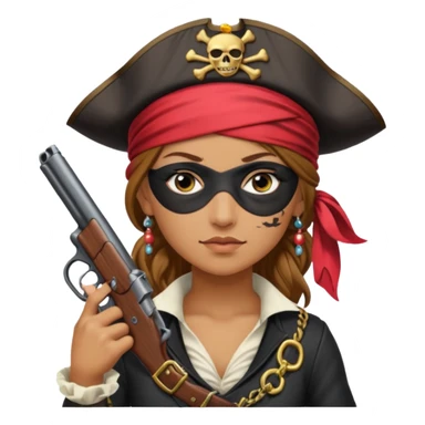 Lady Pirate With Gun. sticker