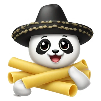 pasta panda with sombrero sticker
