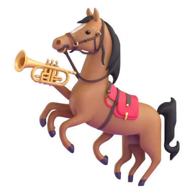 horse playing trumpet sticker