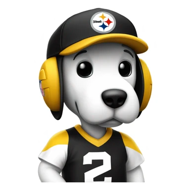 Snoopy wearing Steelers gear sticker