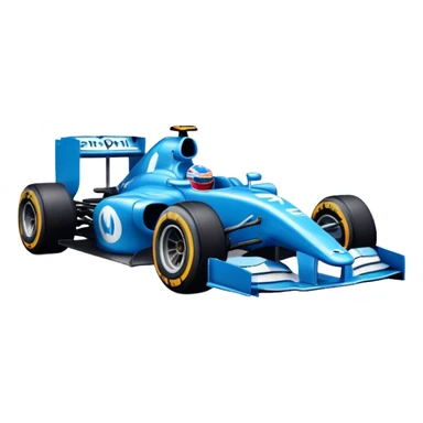 blue f1 car sticker