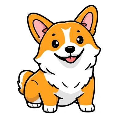happy corgi sticker
