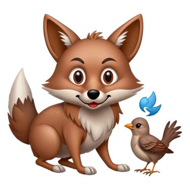 coyote takes the sparrow in poop sticker