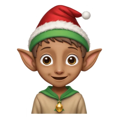 dobby the house elf from harry potter smiling and wearing a christmas elf hat sticker