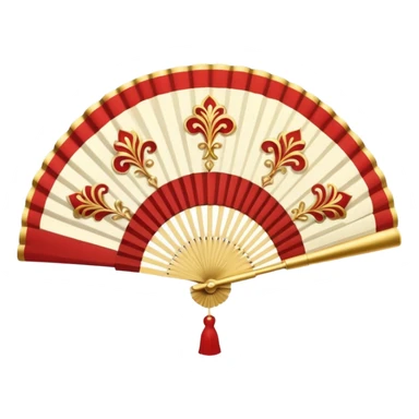 Fan: An open, handheld fan, often associated with opera or classic theatre sticker