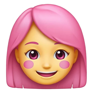 Girly emoji, pink sticker