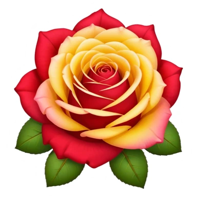 roses with gradient on petal starts yellow and bottom is red  sticker