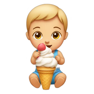 baby eat icecream sticker