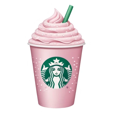 Light pink Starbucks coffee with sparkles sticker