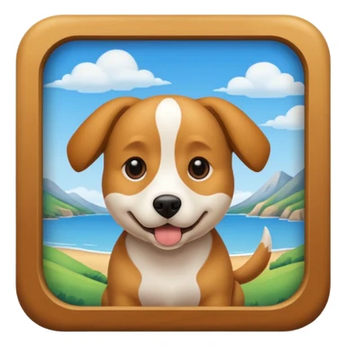 Dog near picture of dog sticker