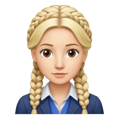 blonde business teacher hair in french braid  sticker
