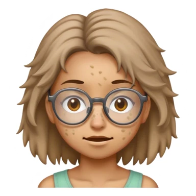 Girl with pimples and glasses and ratty hair sticker