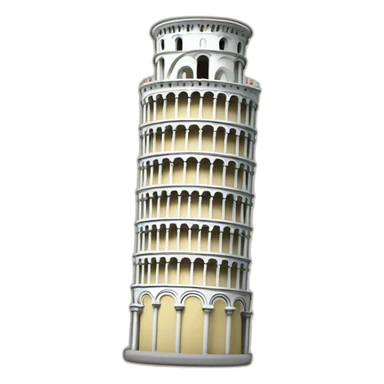 A colorful flashcard about the Leaning Tower of Pisa sticker