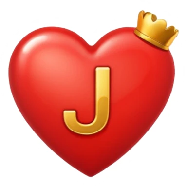 A red heart with the letter "J" in the middle sticker