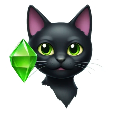 Black cat with plumbob sticker