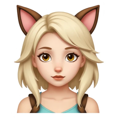 therian girl with animal ears and features sticker