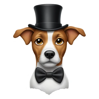 Dog wearing a top hat  sticker