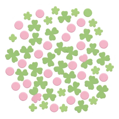 light green and pink confetti floral sticker