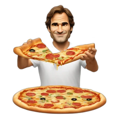 federer qui mange une pizza sticker