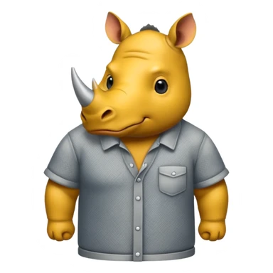 rhino with shirts sticker