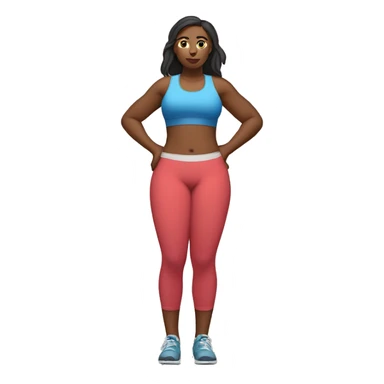 Slim-thicc woman gym wear hands on hips pose (small waist body) sticker