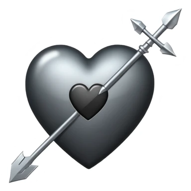 Black heart with cross arrow. Don't use red colour  sticker