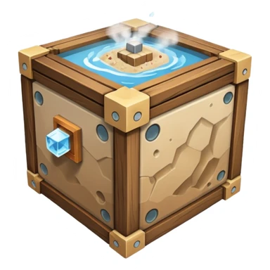 crafting table with tools, stone, wood, glass, sand, steam, water... like a minecraft style cube crafting table 100% like a minecraft table crafting sticker