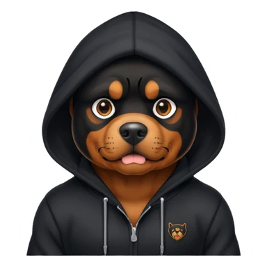 Rottweiler wearing a hoodie  sticker