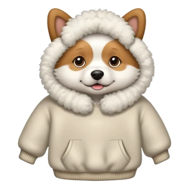 Dog wearing a pullover  sticker
