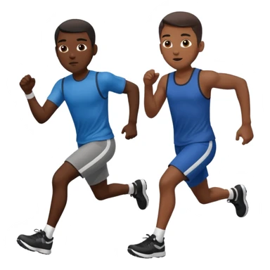 black man chasing a kid sticker