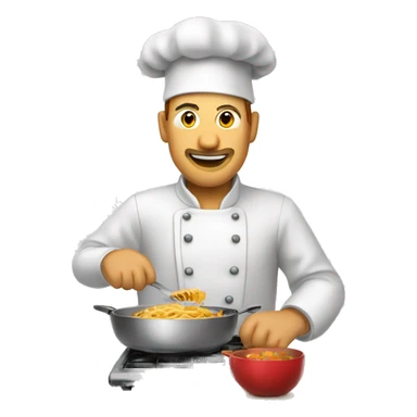 Homme qui cuisine en écoutant la radio sticker
