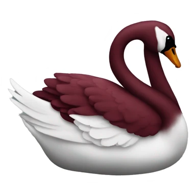 Dark red velvet swan sticker