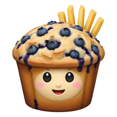 A McDonald's blueberry muffin with a side of French fries sticker