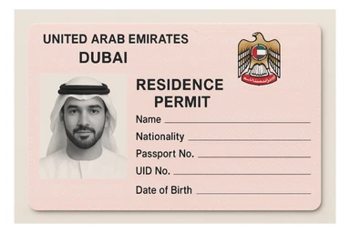 Dubai Residence Permit Card sticker
