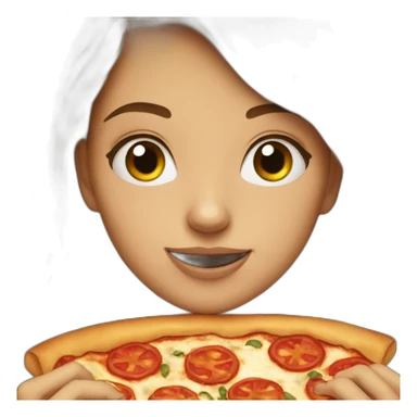 Girl eat pizza sticker