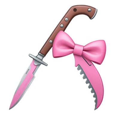 Pink bow knife sticker